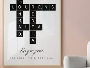 Personalised Family Word Tile Art – Custom Name Gift
