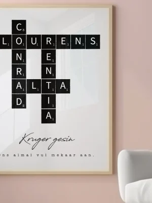Personalised Family Word Tile Art – Custom Name Gift