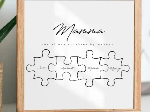 Personalised Family Puzzle Print – Custom Name Wall Art