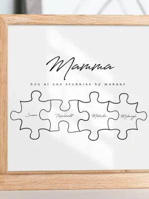 Personalised Family Puzzle Print – Custom Name Wall Art