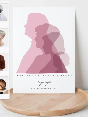 Generational Family Silhouette Print – Personalised Names Gift
