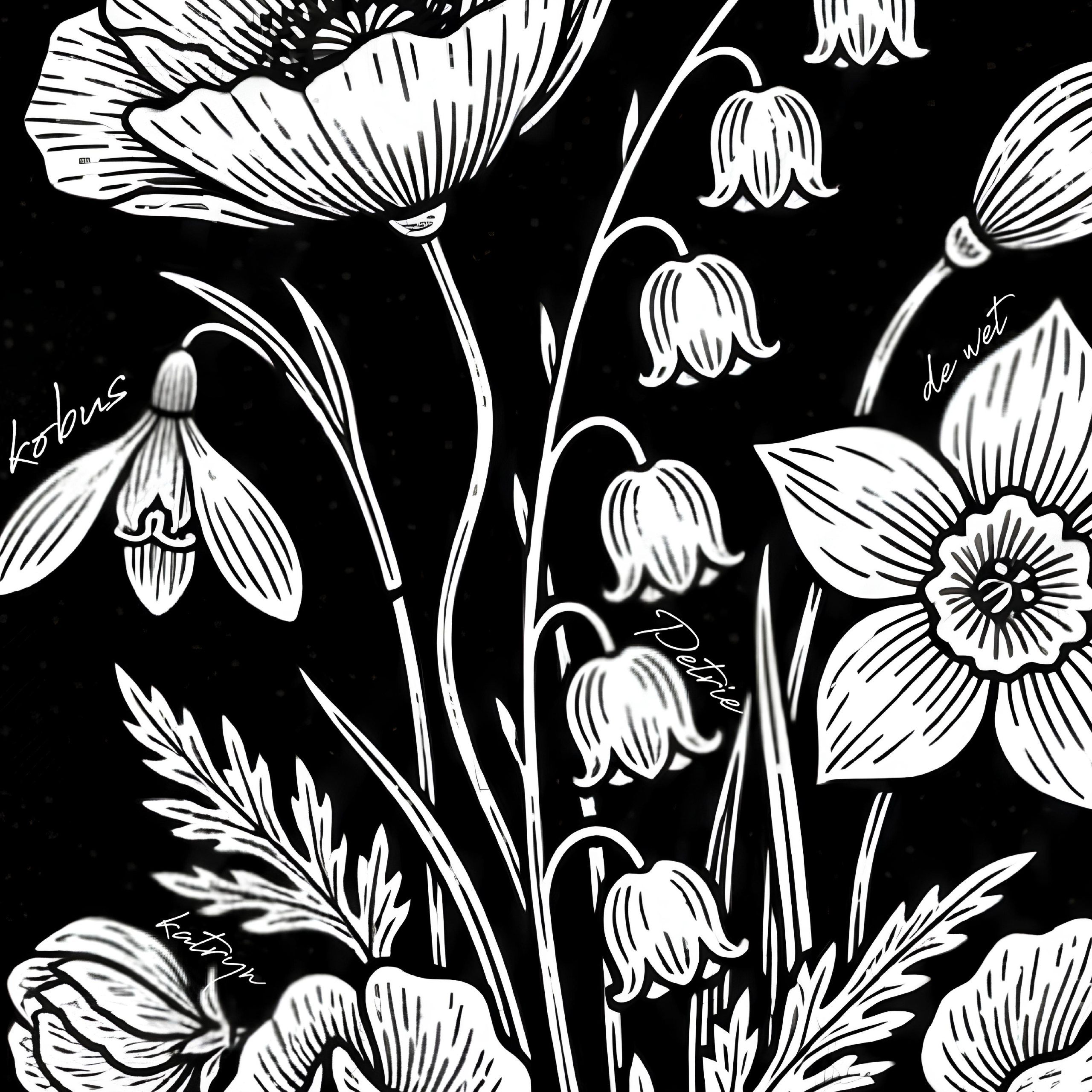 Blocked Ink Birth Flower Print – Personalised Black & White Floral Art - Image 3