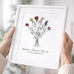 Colour Family Birth Flower Bouquet – Gift for Mom & Grandma