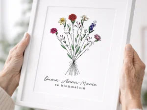 Colour Family Birth Flower Bouquet – Gift for Mom & Grandma