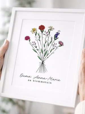 Colour Family Birth Flower Bouquet – Gift for Mom & Grandma