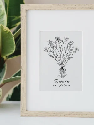 Personalised Family Birth Flower Names Print – Custom Stem Art