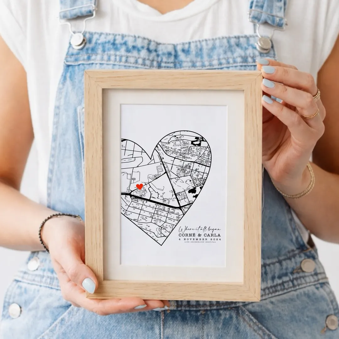 Personalised Love Map Print – Custom Location & Coordinates Art - Image 4