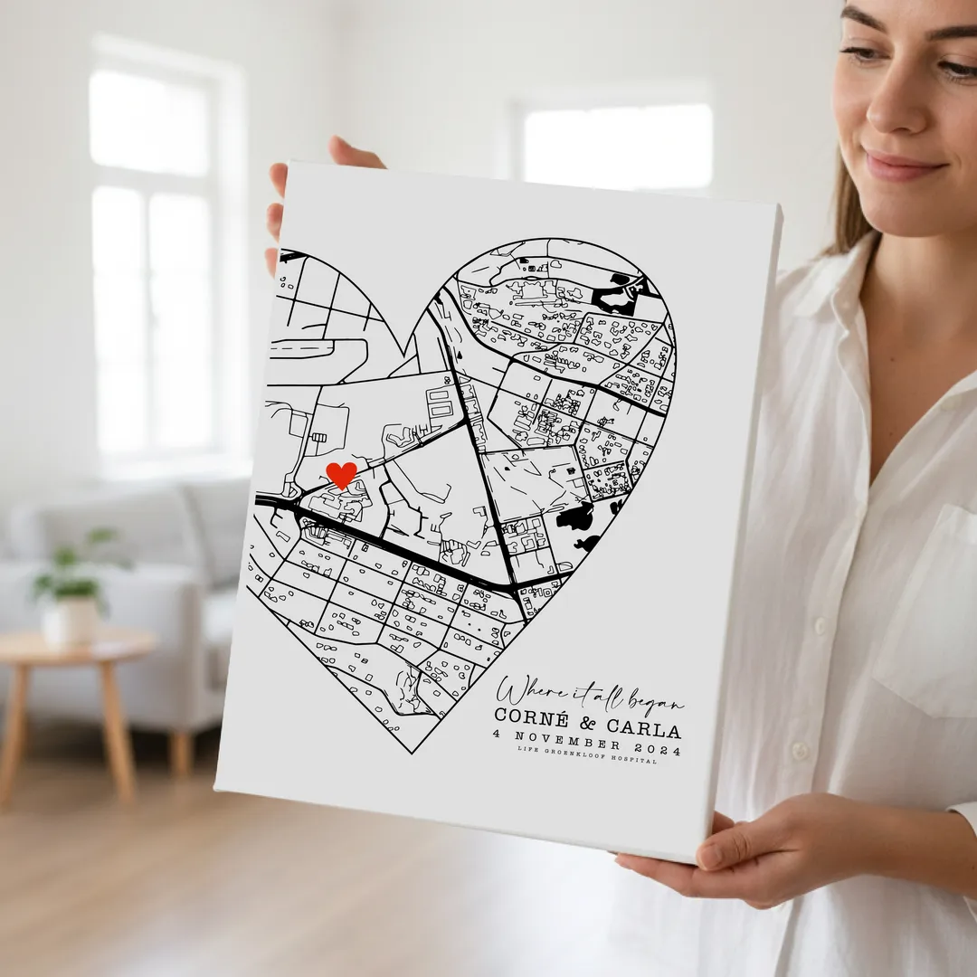 Personalised Love Map Print – Custom Location & Coordinates Art - Image 2