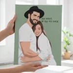 Custom Colour Couple Illustration – Personalised Portrait from Photo