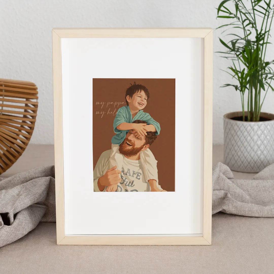 Custom Colour Couple Illustration – Personalised Portrait from Photo - Image 2
