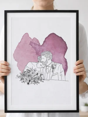 Custom Line Art Portrait from Photo – Personalised Minimalist Gift