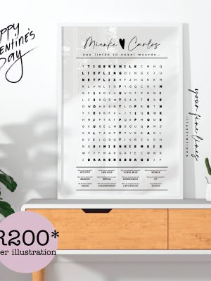 Personalised Word Search Art – Custom Couple & Family Gift