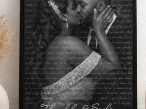1st Anniversary Song & Vows Print – Personalised Wedding Photo Art