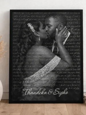 1st Anniversary Song & Vows Print – Personalised Wedding Photo Art