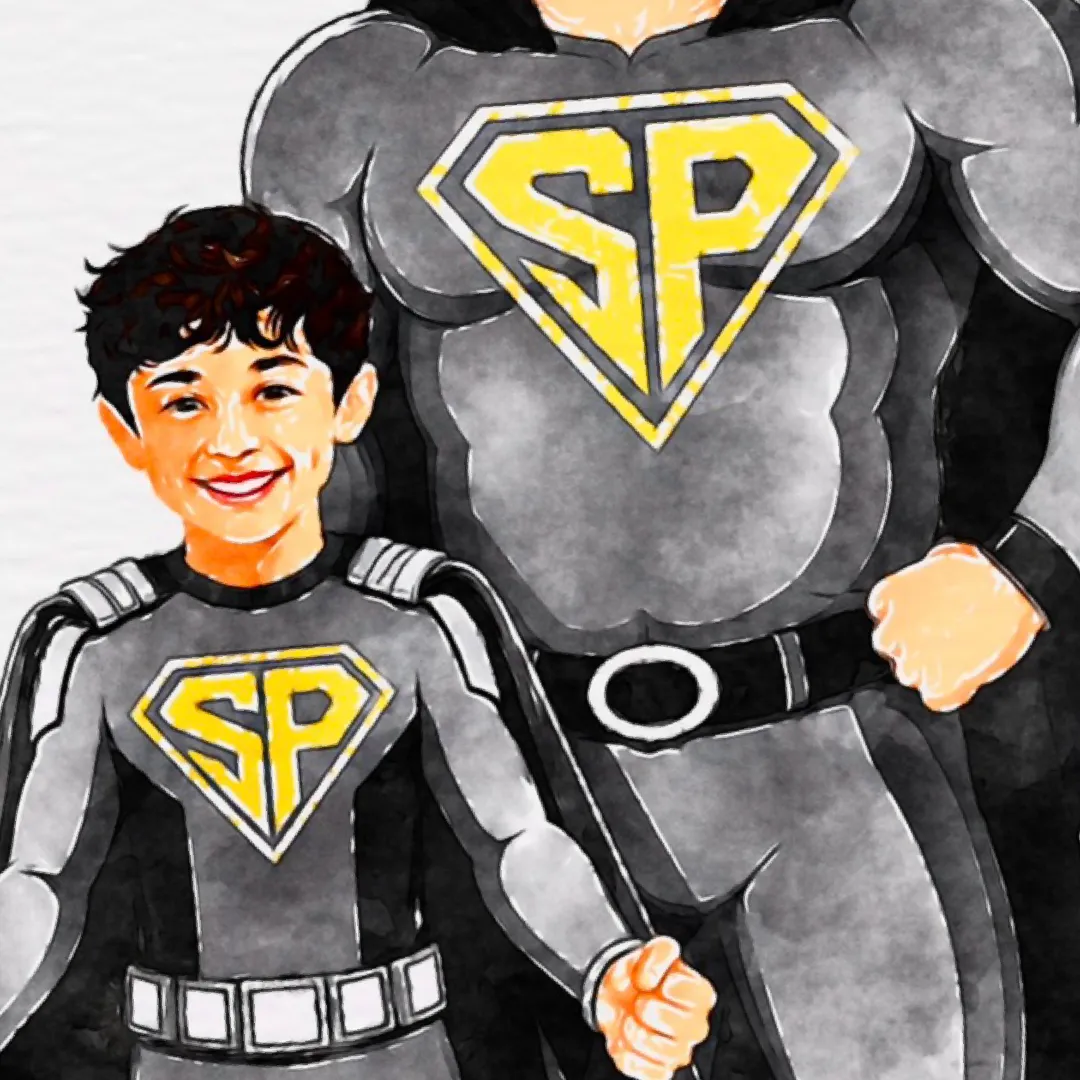 Superhero Dad Custom Illustration – Personalised Father’s Gift - Image 4
