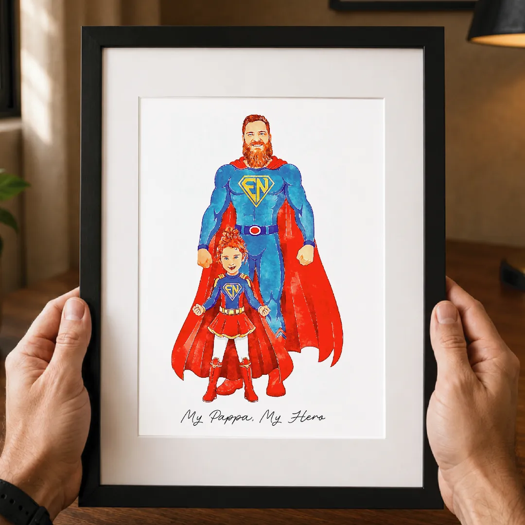 Superhero Dad Custom Illustration – Personalised Father’s Gift - Image 5