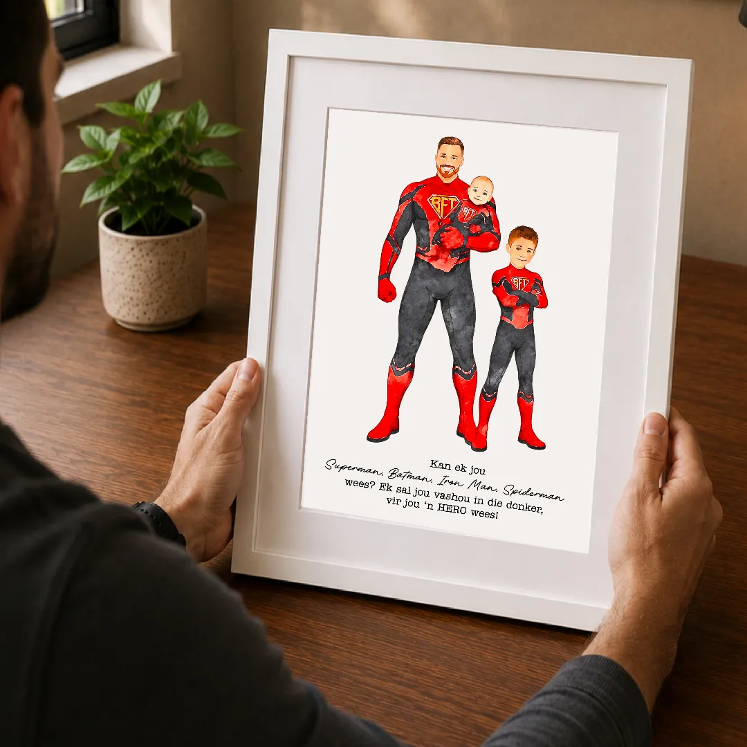 Superhero Dad Custom Illustration – Personalised Father’s Gift - Image 2