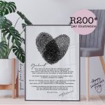 Fingerprint Heart Poem Art – Personalised Couple Keepsake