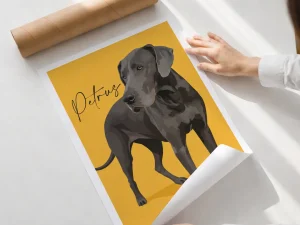 Custom Colour Pet Portrait from Photo – Personalised Dog or Cat Art