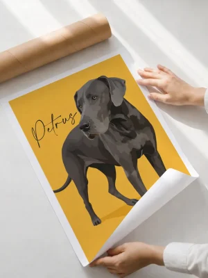 Custom Colour Pet Portrait from Photo – Personalised Dog or Cat Art