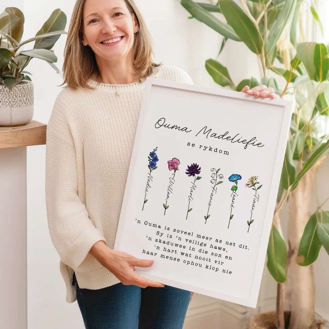 Colour Deconstructed Birth Flower Poster – Gift for Mom or Grandma