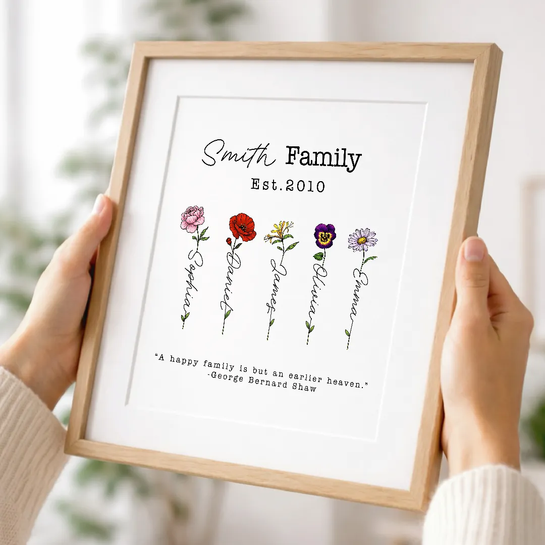 Colour Deconstructed Birth Flower Poster – Gift for Mom or Grandma - Image 3